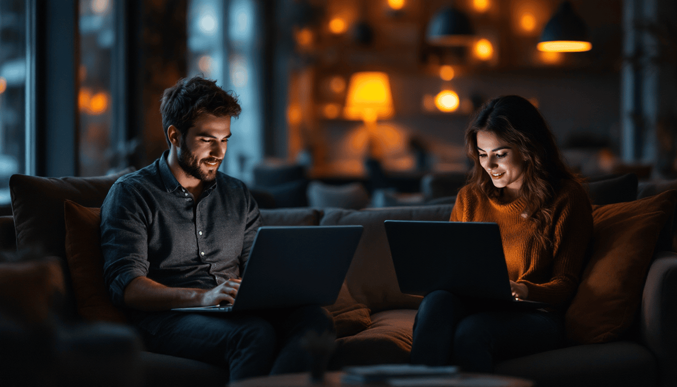 Zwei Personen arbeiten an einem WooCommerce-Projekt
